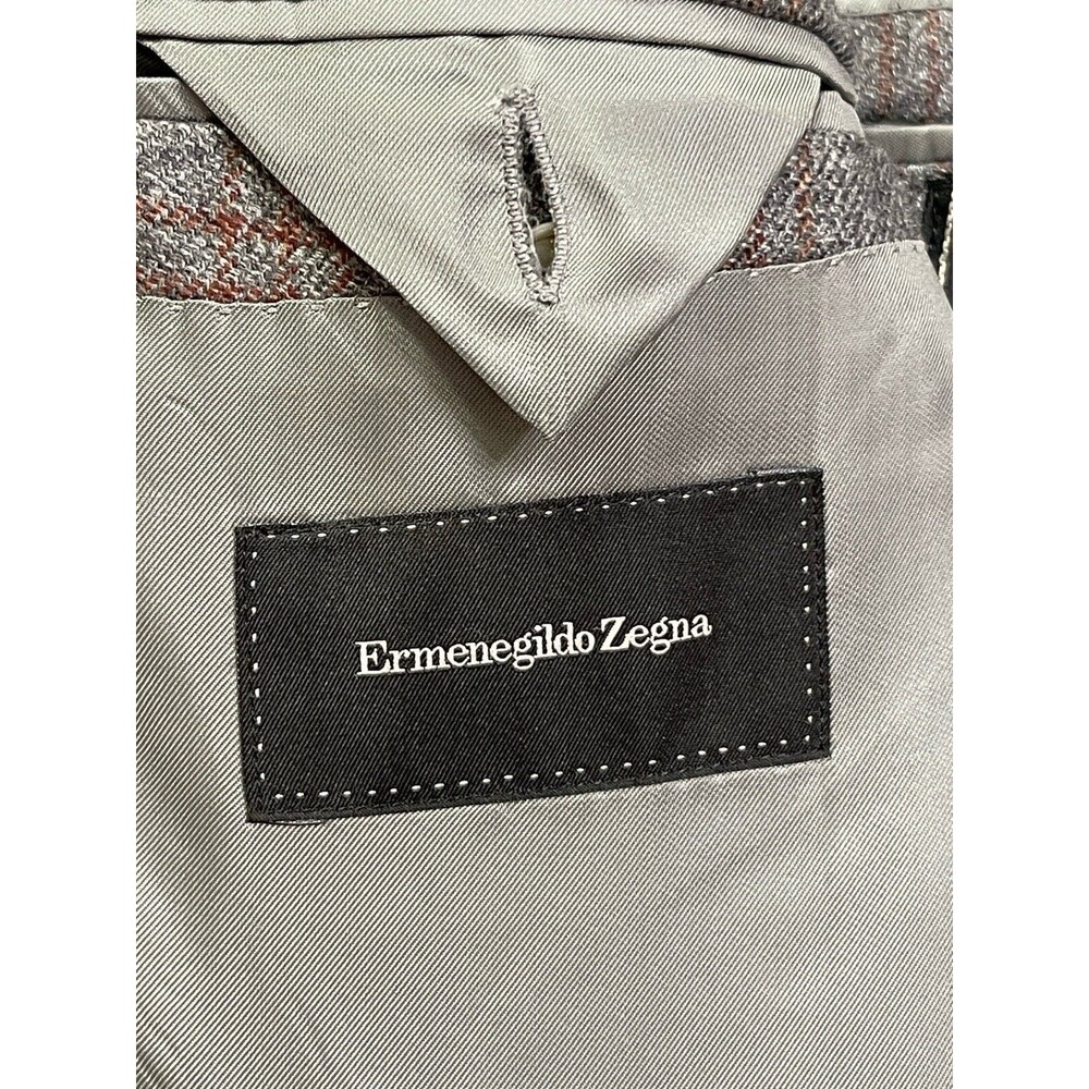 Zegna Men’s Plaid Silk and Cashmere Sport Blazer Jacket. Size: 54R Italy 44 - Picture 5 of 7